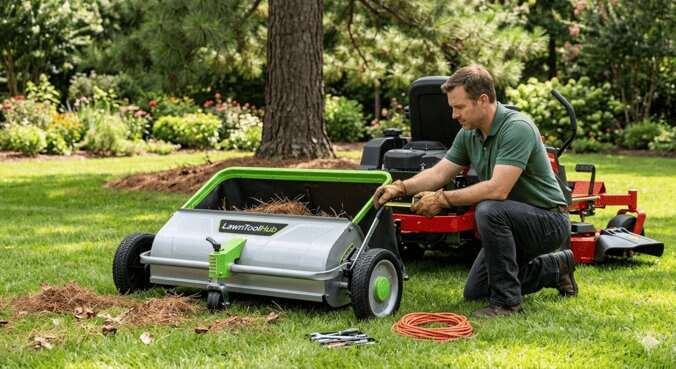 How to Adjust Your Lawn Sweeper Height for Maximum Pine Straw Pick Up
