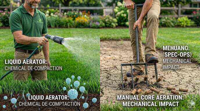 Liquid Aerator vs. Manual Core Aeration for Hard Clay Soil
