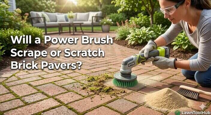 Will a Power Brush Scrape or Scratch Brick Pavers
