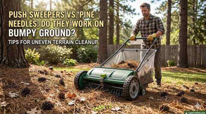 Do Push Lawn Sweepers Work on Uneven Terrain with Pine Needles